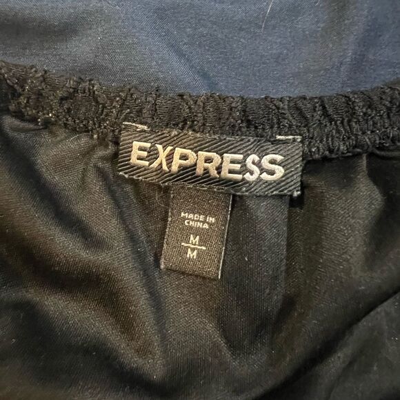 Express Black Lacey Blouse Size M - Picture 3 of 5